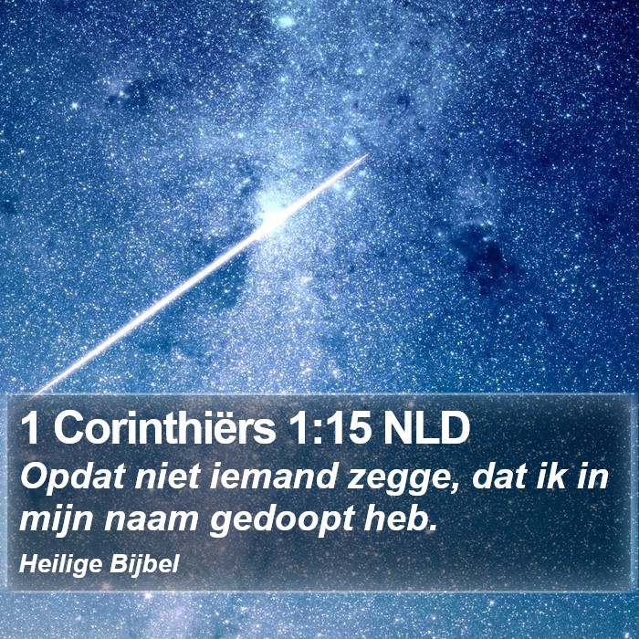 1 Corinthiërs 1:15 NLD Bible Study