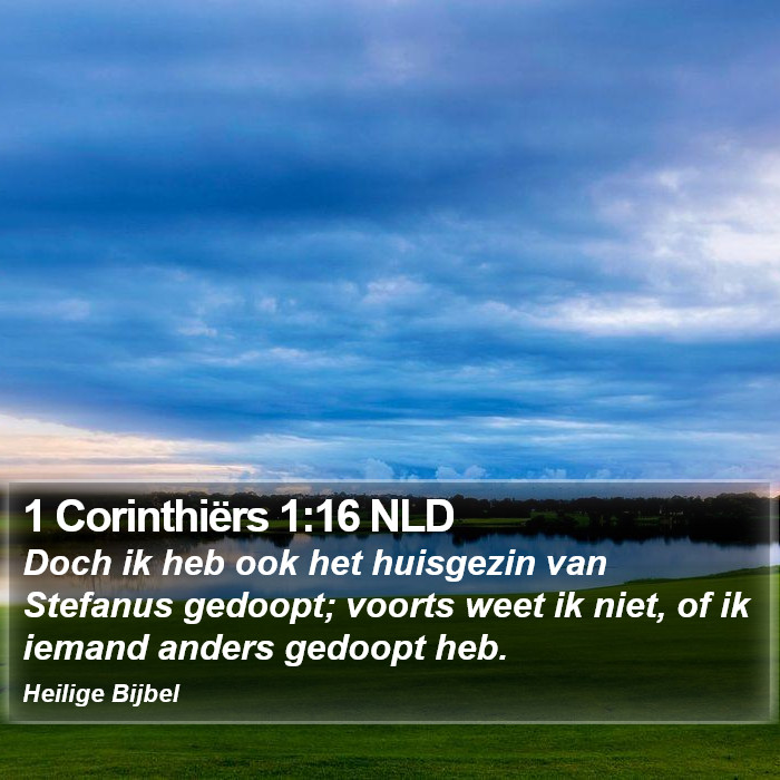 1 Corinthiërs 1:16 NLD Bible Study