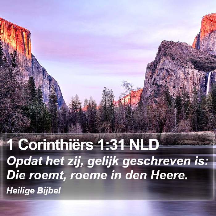 1 Corinthiërs 1:31 NLD Bible Study