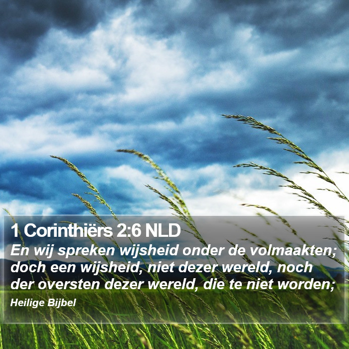 1 Corinthiërs 2:6 NLD Bible Study