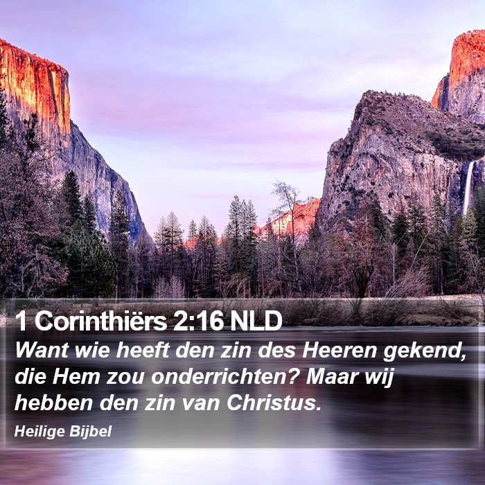 1 Corinthiërs 2:16 NLD Bible Study