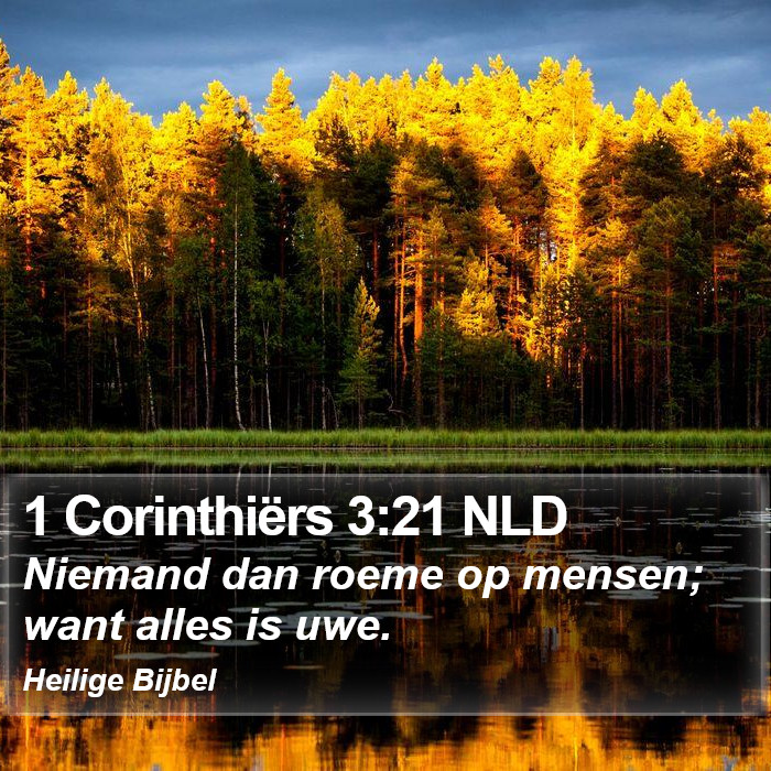 1 Corinthiërs 3:21 NLD Bible Study