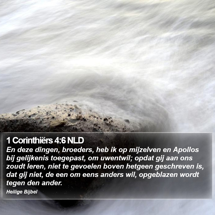 1 Corinthiërs 4:6 NLD Bible Study