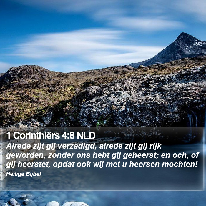 1 Corinthiërs 4:8 NLD Bible Study