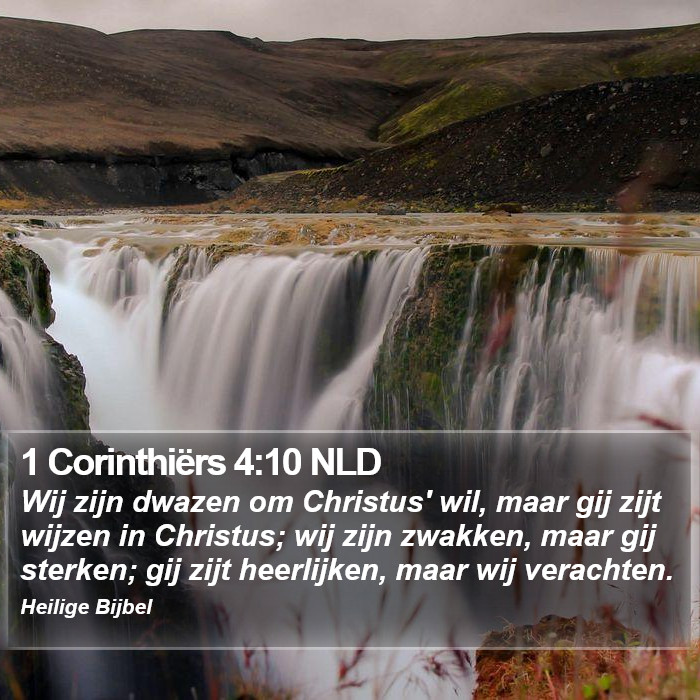 1 Corinthiërs 4:10 NLD Bible Study