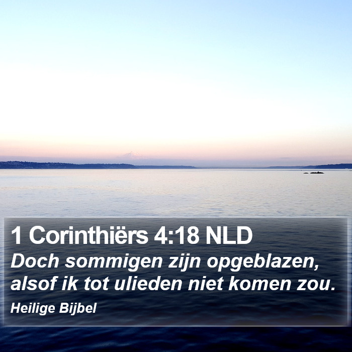 1 Corinthiërs 4:18 NLD Bible Study