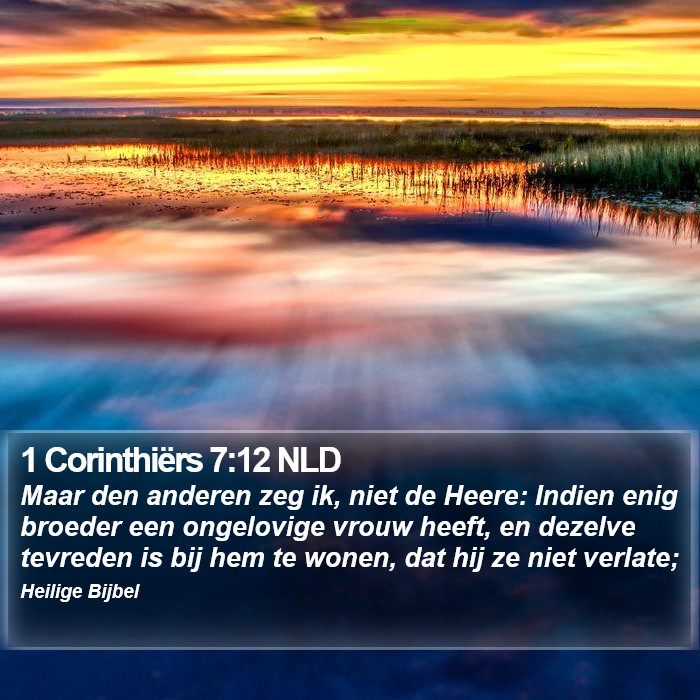 1 Corinthiërs 7:12 NLD Bible Study