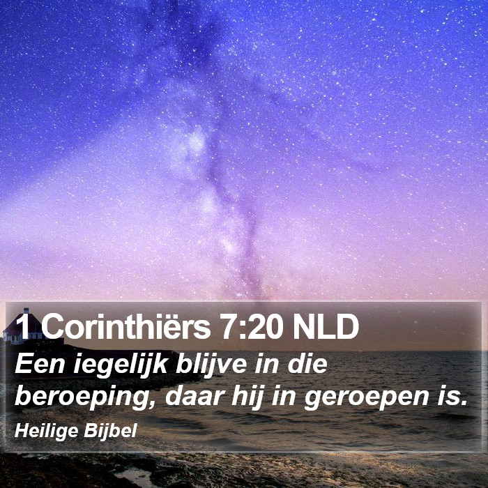 1 Corinthiërs 7:20 NLD Bible Study