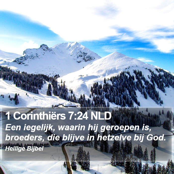 1 Corinthiërs 7:24 NLD Bible Study