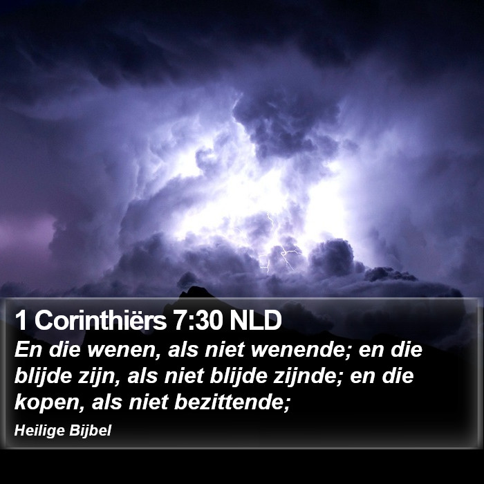 1 Corinthiërs 7:30 NLD Bible Study