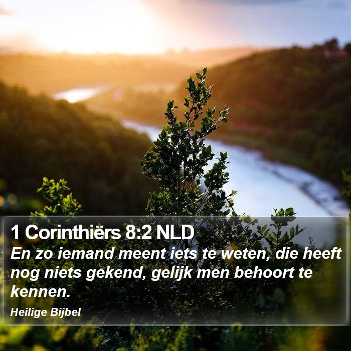 1 Corinthiërs 8:2 NLD Bible Study