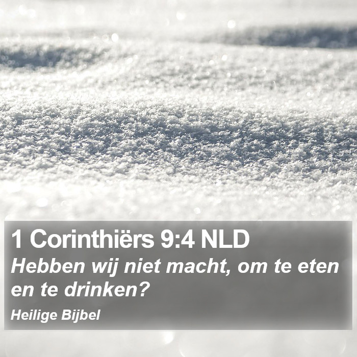 1 Corinthiërs 9:4 NLD Bible Study