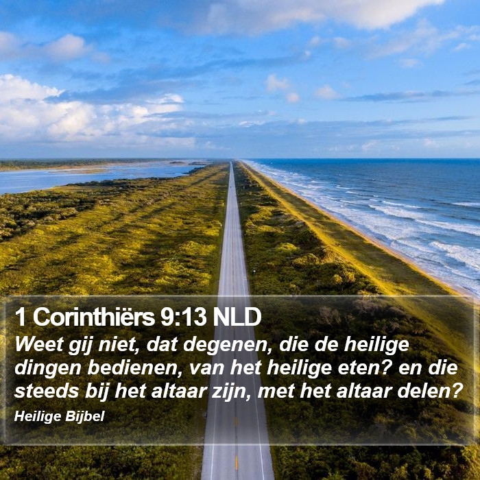 1 Corinthiërs 9:13 NLD Bible Study