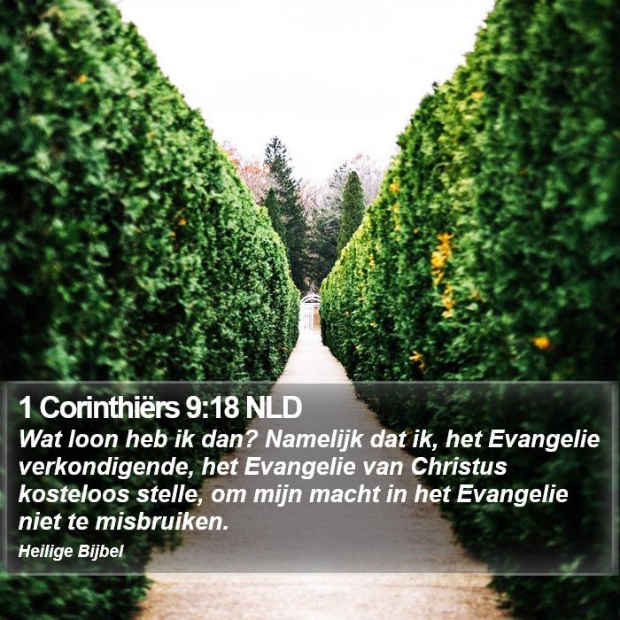 1 Corinthiërs 9:18 NLD Bible Study