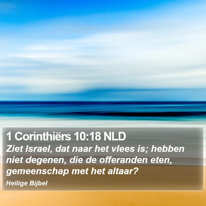 1 Corinthiërs 10:18 NLD Bible Study