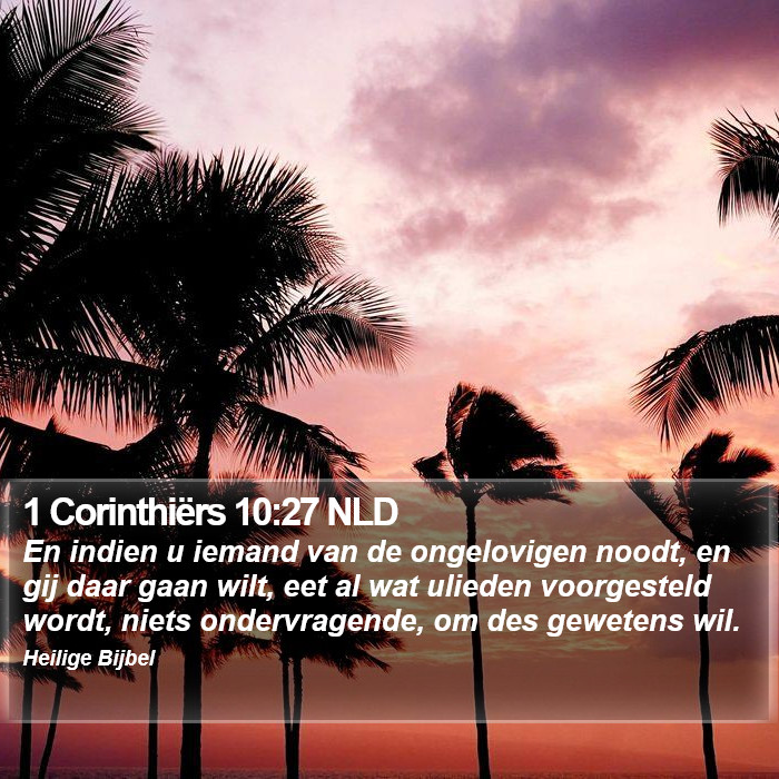 1 Corinthiërs 10:27 NLD Bible Study