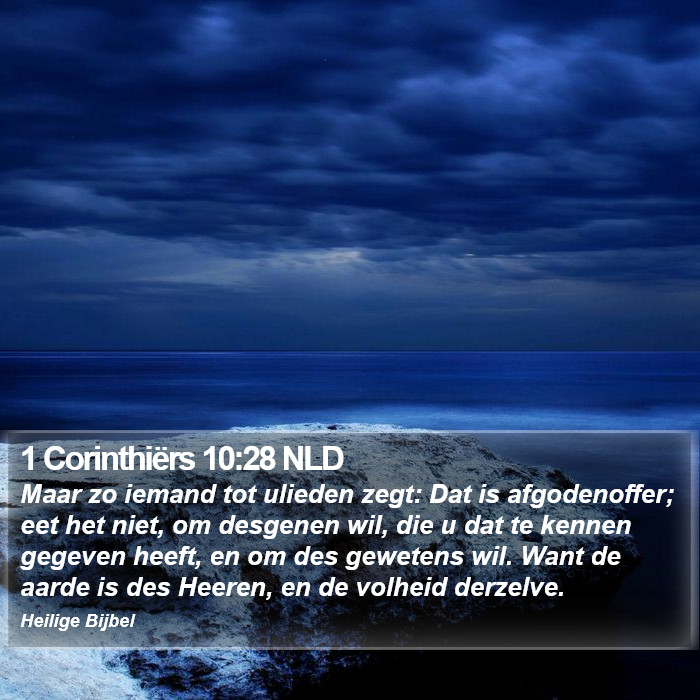 1 Corinthiërs 10:28 NLD Bible Study