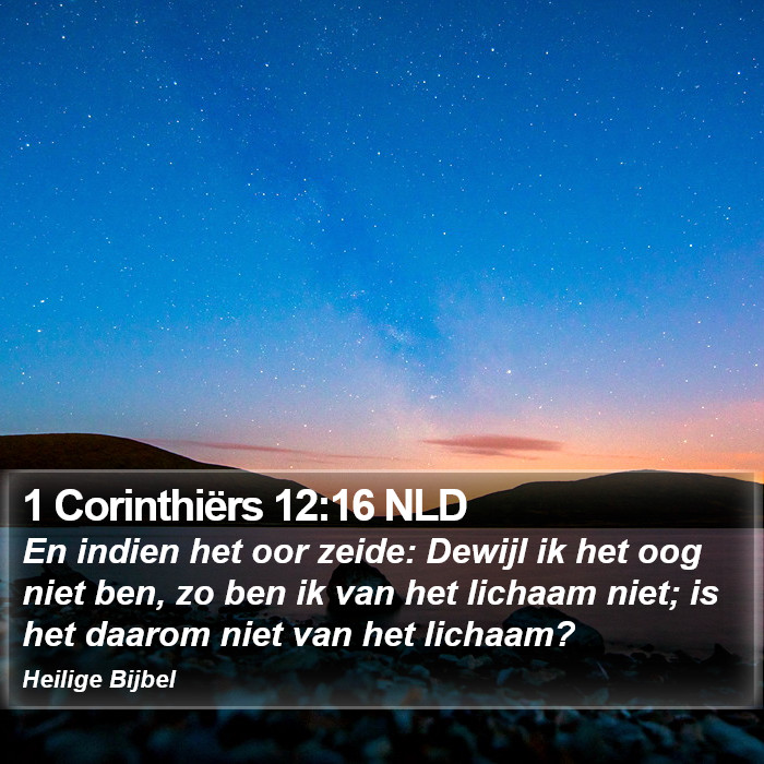 1 Corinthiërs 12:16 NLD Bible Study