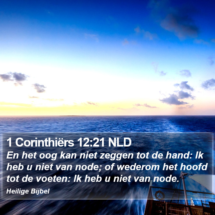 1 Corinthiërs 12:21 NLD Bible Study