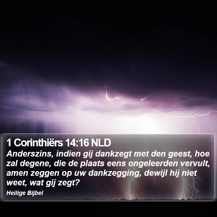 1 Corinthiërs 14:16 NLD Bible Study