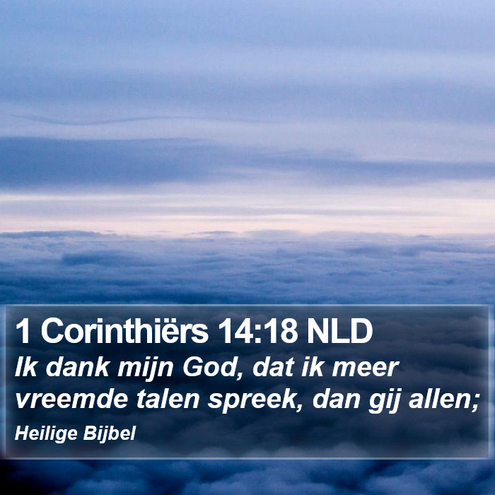 1 Corinthiërs 14:18 NLD Bible Study