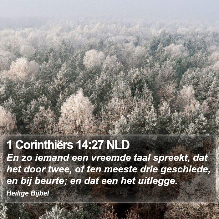 1 Corinthiërs 14:27 NLD Bible Study