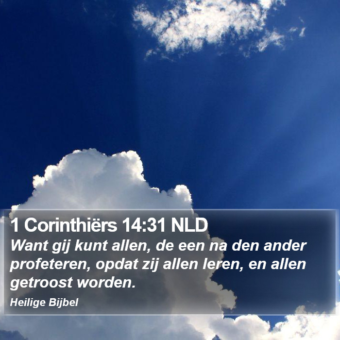 1 Corinthiërs 14:31 NLD Bible Study