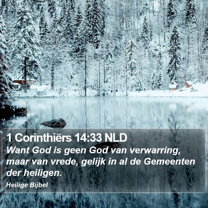 1 Corinthiërs 14:33 NLD Bible Study