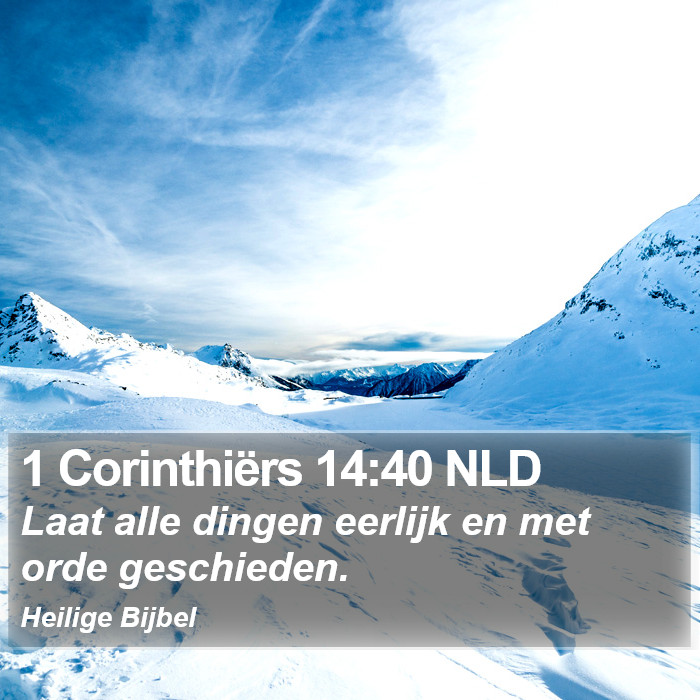 1 Corinthiërs 14:40 NLD Bible Study