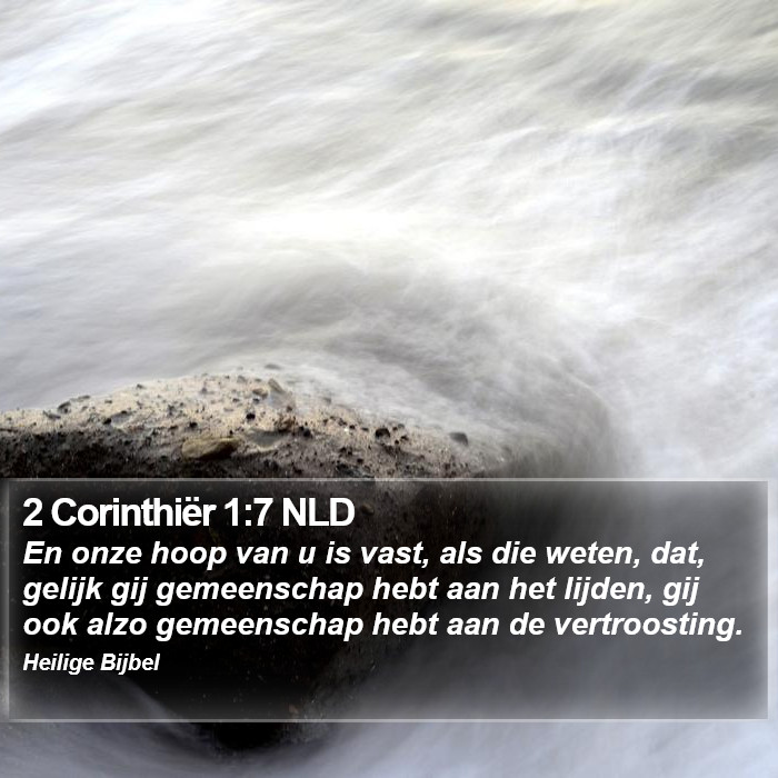 2 Corinthiër 1:7 NLD Bible Study