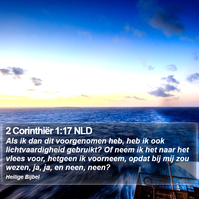 2 Corinthiër 1:17 NLD Bible Study