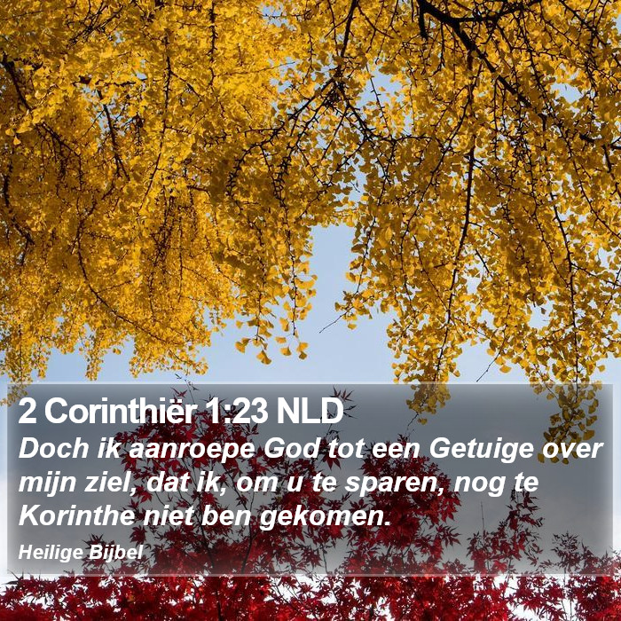 2 Corinthiër 1:23 NLD Bible Study