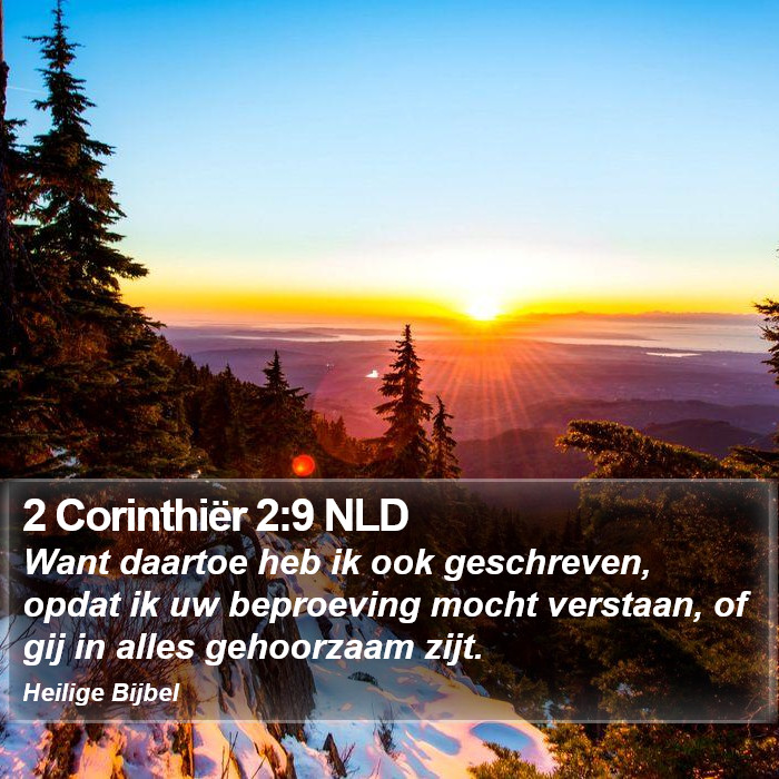 2 Corinthiër 2:9 NLD Bible Study