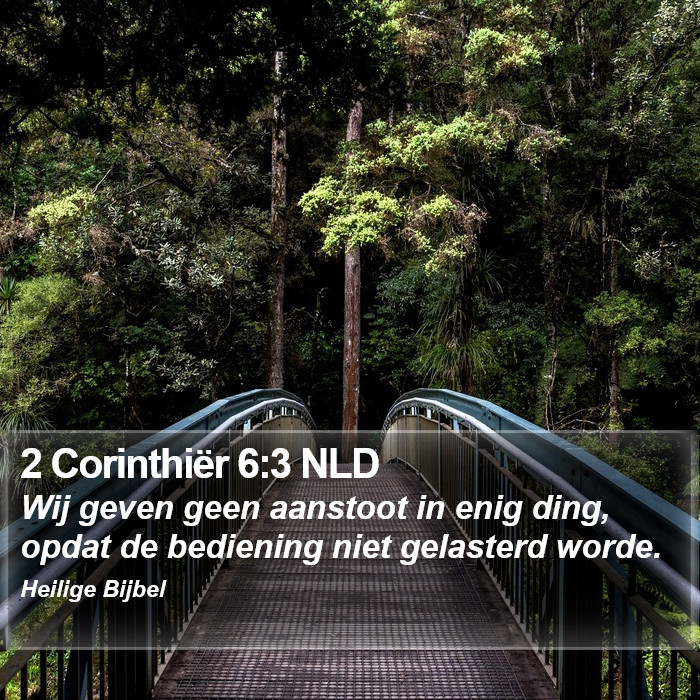 2 Corinthiër 6:3 NLD Bible Study