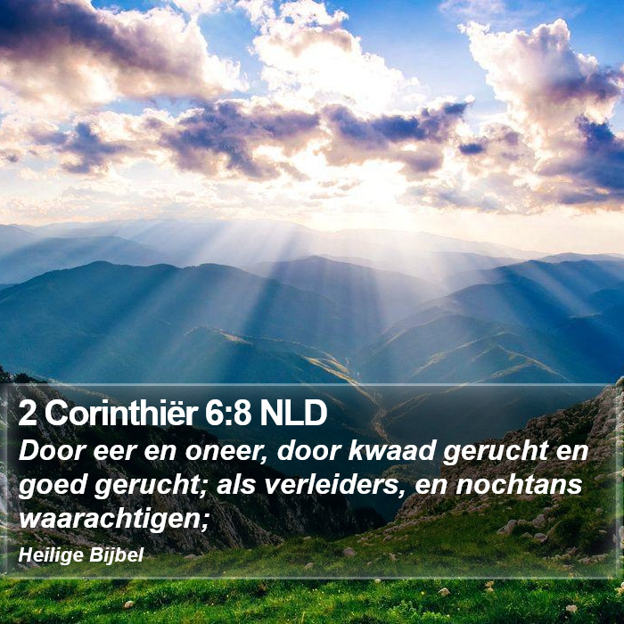 2 Corinthiër 6:8 NLD Bible Study