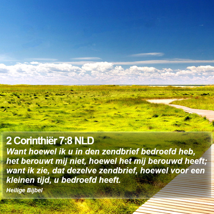 2 Corinthiër 7:8 NLD Bible Study