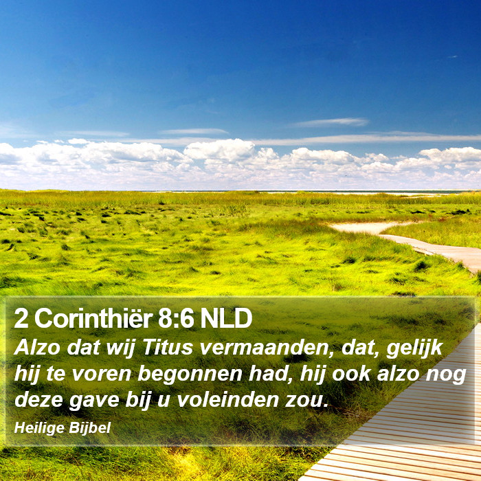 2 Corinthiër 8:6 NLD Bible Study