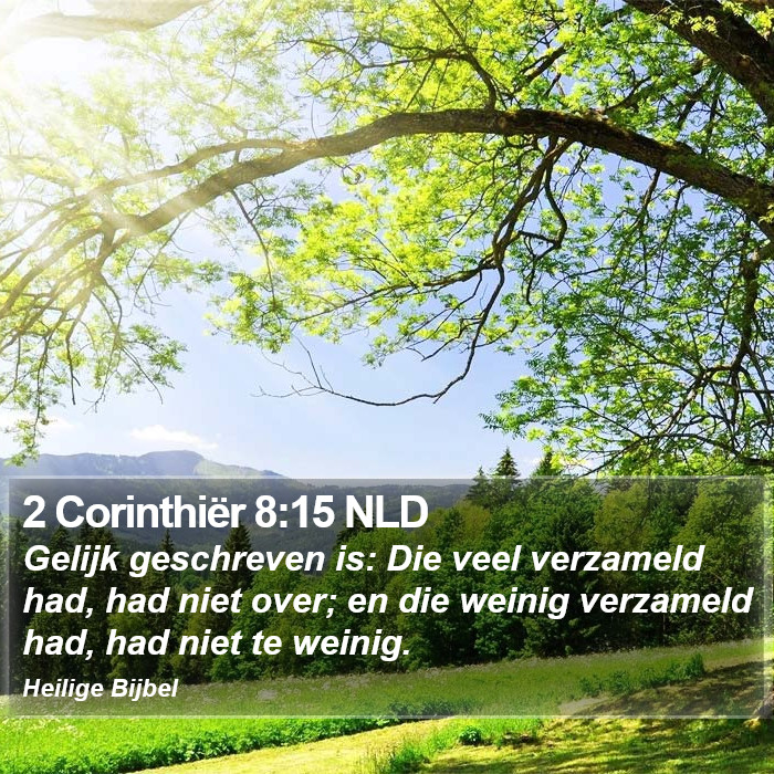 2 Corinthiër 8:15 NLD Bible Study