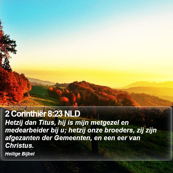 2 Corinthiër 8:23 NLD Bible Study