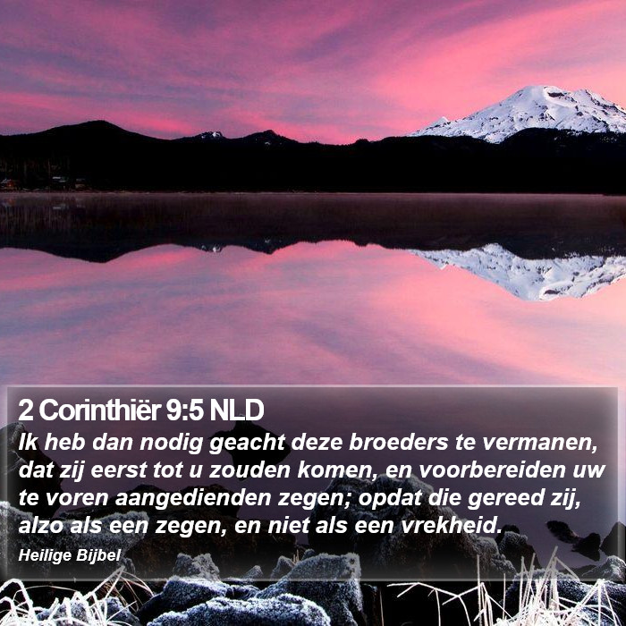 2 Corinthiër 9:5 NLD Bible Study