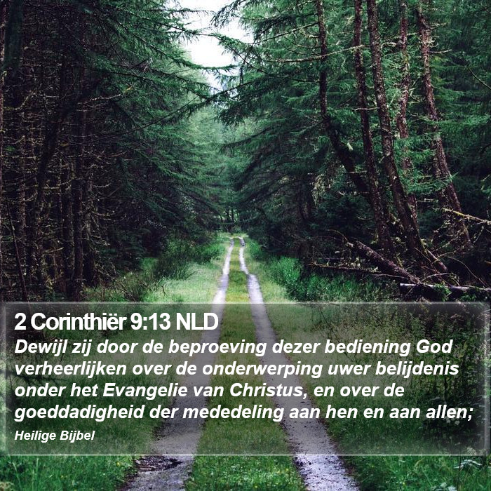 2 Corinthiër 9:13 NLD Bible Study
