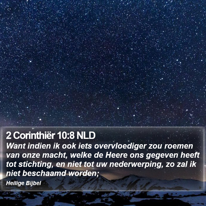 2 Corinthiër 10:8 NLD Bible Study