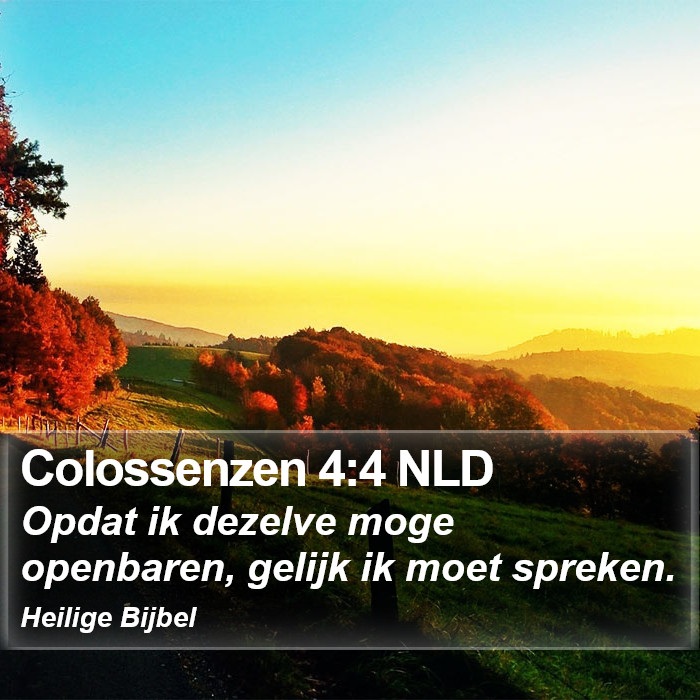 Colossenzen 4:4 NLD Bible Study