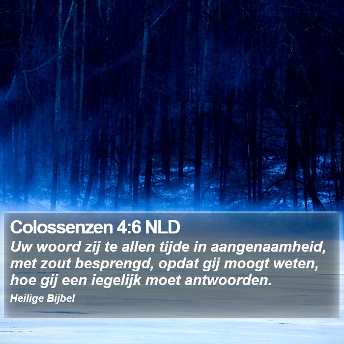 Colossenzen 4:6 NLD Bible Study