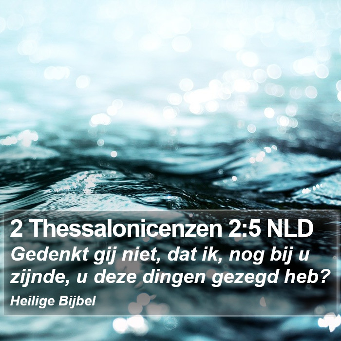 2 Thessalonicenzen 2:5 NLD Bible Study