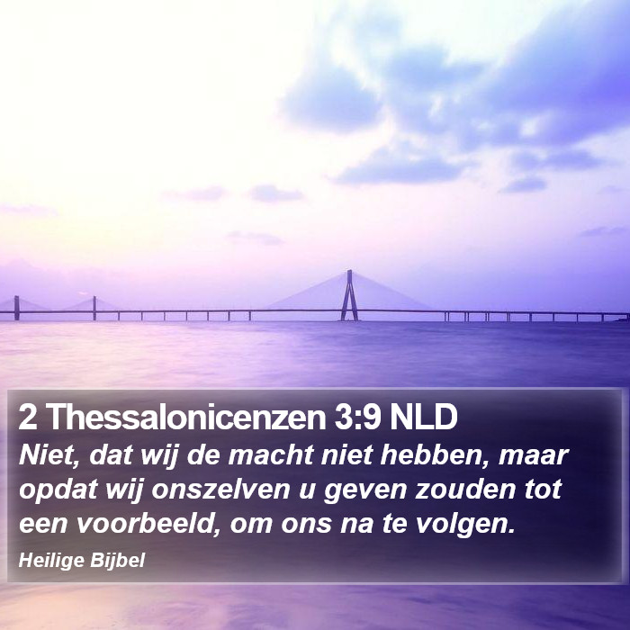 2 Thessalonicenzen 3:9 NLD Bible Study