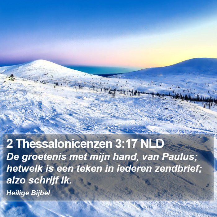 2 Thessalonicenzen 3:17 NLD Bible Study