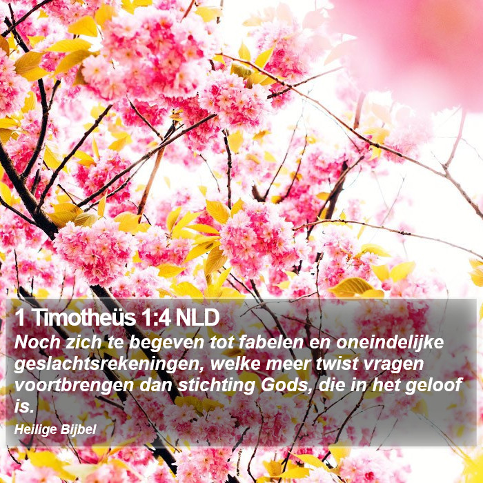 1 Timotheüs 1:4 NLD Bible Study