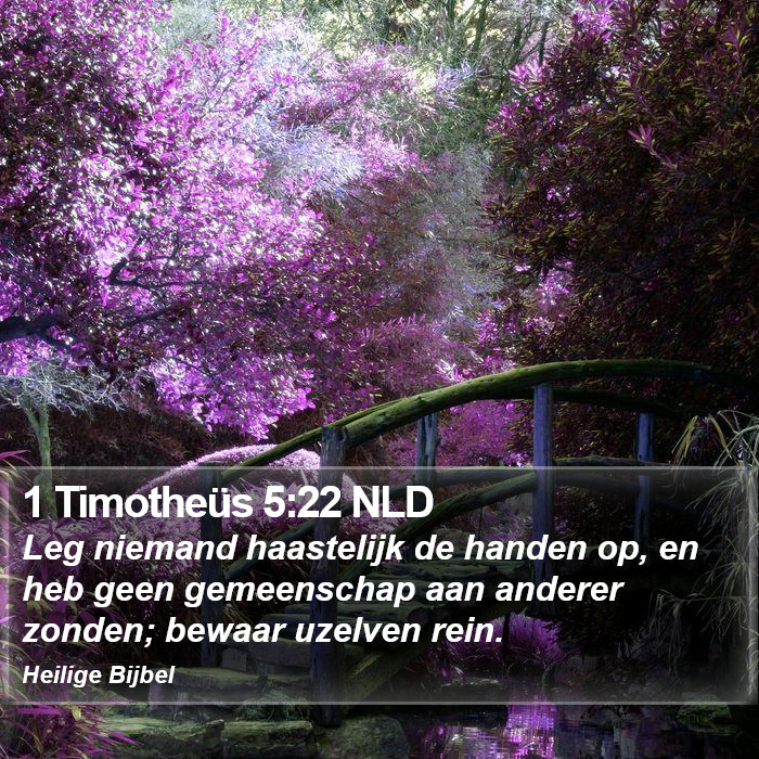 1 Timotheüs 5:22 NLD Bible Study