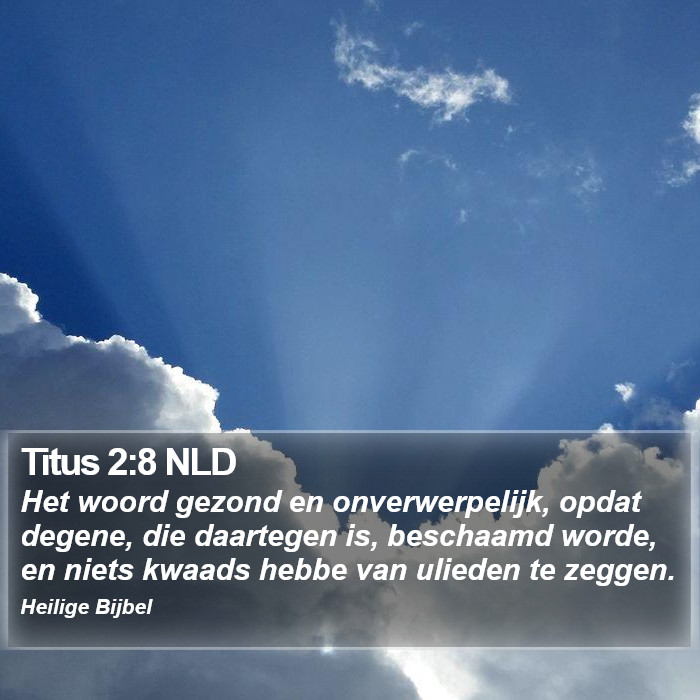 Titus 2:8 NLD Bible Study